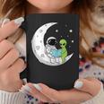 Astronaut And Alien Reading On Moon Space Book Lover Sci Fi Graphic Print Coffee Mug Unique Gifts