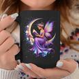Beautiful Book Fairy Reading Crescent Moon Gothic Bookish Graphic Print Coffee Mug Unique Gifts