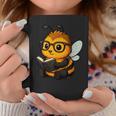 Bee Reading Book Lover Graphic Print Coffee Mug Unique Gifts