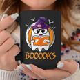 Boo Boooks Ghost Book Reading Halloween 2025 Teacher Graphic Print Coffee Mug Unique Gifts