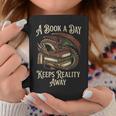 A Book A Day Keeps Reality Away Graphic Print Coffee Mug Unique Gifts