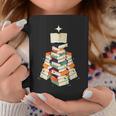 Book Lover Bookworm Librarian Merry Christmas Tree Graphic Print Coffee Mug Unique Gifts