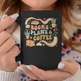 Book Lover Coffee Plants Retro Cozy Succulent Reading Groovy Graphic Print Coffee Mug Unique Gifts
