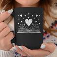 Book Lover Heart Open Book Reading Romance Literary Graphic Print Coffee Mug Unique Gifts