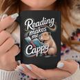 Book Lover Reading Makes Me Cappy Pun Capybara Reading Graphic Print Coffee Mug Unique Gifts