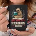 Book Reader Sloth Bookworm Reading Book Club Graphic Print Coffee Mug Unique Gifts