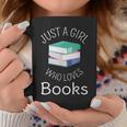 Bookish Women Bookworm Librarian Just a Girl Who Loves Books Graphic Print Coffee Mug Unique Gifts