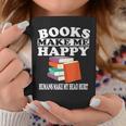 Books Make Me Happy Humans Make My Head Hurt Graphic Print Coffee Mug Unique Gifts