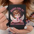 Books Are My Love Language Reading Lover I Valentines Cupid Graphic Print Coffee Mug Unique Gifts