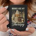 Books Are My Therapy Coffee Bookworm Retro Reading Graphic Print Coffee Mug Unique Gifts