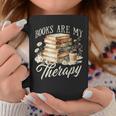 Books Are My Therapy Floral Book Lover Reading Bookworm Nerd Graphic Print Coffee Mug Unique Gifts
