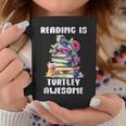 Books Reading Is Fun Turtely Awesome Sea Turtle Reading Book Graphic Print Coffee Mug Unique Gifts