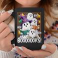 Boooks Ghosts Reading Book Retro Halloween Teacher Librarian Graphic Print Coffee Mug Unique Gifts