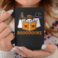 Booooks Ghost Boo Read Books Library Teacher Halloween Cute Graphic Print Coffee Mug Unique Gifts