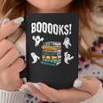 Booooks Ghost Reading Books Halloween Librarian Teacher Graphic Print Coffee Mug Unique Gifts