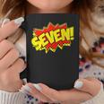 Boy Seven Superhero Comic Book Hero 7th Birthday Boy 7 Years Graphic Print Coffee Mug Unique Gifts