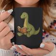 Brachiosaurus Dinosaur Reading Book Nerd Graphic Print Coffee Mug Unique Gifts