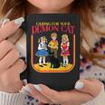 Caring For Your Evil Cat Retro Dark Humor Book Cover Graphic Print Coffee Mug Unique Gifts