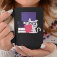 Cat Book Reading Graphic Print Coffee Mug Unique Gifts