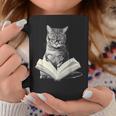 Cat Bookworm Reading Book Graphic Graphic Print Coffee Mug Unique Gifts