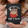 Cat Tshirt Easily Distracted By Cats And Books Cat For Men Women Graphic Print Coffee Mug Unique Gifts