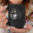 Cat Reading a Book Nerd Kitty Bookworm Graphic Print Coffee Mug Unique Gifts