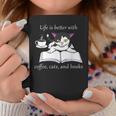 Cat Reads a Book Reading Coffee Graphic Print Coffee Mug Unique Gifts Cat Reads a Book Reading Coffee Graphic Print Coffee Mug Unique Gifts