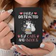 Cat Simply Distracted By Cats And Books Graphic Print Coffee Mug Unique Gifts