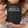 Coffee Books & Croissants Retro Vintage Graphic Print Coffee Mug Unique Gifts
