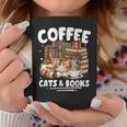 Coffee Cats And Books Cats And Reading Lovers Graphic Print Coffee Mug Unique Gifts