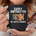 Cool Book Reader For Men Women Book Lover Bookworm Cat Book Graphic Print Coffee Mug Unique Gifts