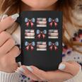 Coquette Bow Book US Flag 4th Of July Librarian Bookworm Graphic Print Coffee Mug Unique Gifts