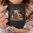 Cute Axolotl Reading Books Cozy Bookworm Graphic Print Coffee Mug Unique Gifts