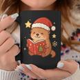 Cute Christmas Book Otter Reading Snowy Holiday Story Graphic Print Coffee Mug Unique Gifts