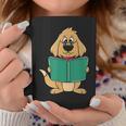 Cute Dog Reading A Human Training Book Dog Graphic Print Coffee Mug Unique Gifts