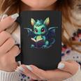 Cute Dragon With Book Graphic Print Coffee Mug Unique Gifts