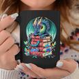 Cute Dragon Books Flower Bookworm Book Lover Graphic Print Coffee Mug Unique Gifts