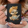 Cute Duckling Reading Book With Graphic Print Coffee Mug Unique Gifts