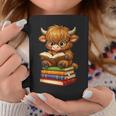 Cute Highland Cow With Glasses Reading Books Graphic Print Coffee Mug Unique Gifts Cute Highland Cow With Glasses Reading Books Graphic Print Coffee Mug Unique Gifts