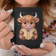 Cute Highland Cow Reading Book Graphic Print Coffee Mug Unique Gifts Cute Highland Cow Reading Book Graphic Print Coffee Mug Unique Gifts