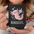 Cute Kawaii Readsolotl Axolotl Reading Book Pun Graphic Print Coffee Mug Unique Gifts