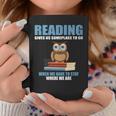 Cute Owl Reading Book Lover Positive Saying Graphic Print Coffee Mug Unique Gifts