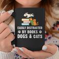 Cute Pet Animals Book Easily Distracted By Dogs Cats & Books Graphic Print Coffee Mug Unique Gifts