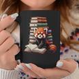 Cute Red Panda Reading Book Animal Bookworm Graphic Print Coffee Mug Unique Gifts