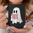 Cute Retro Reading Book Library Ghost Costume Graphic Print Coffee Mug Unique Gifts