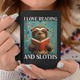 Cute Sloth Reading Book School Librarian Teacher Student Graphic Print Coffee Mug Unique Gifts