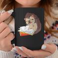 Cute Wildlife Forest Animal Bookworm Book Reading Hedgehog Graphic Print Coffee Mug Unique Gifts