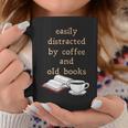 Dark Academia Aesthetic Easily Distracted By Coffee And Book Graphic Print Coffee Mug Unique Gifts