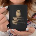 Dark Academia Vintage Owl On Books With Candle Library Graphic Print Coffee Mug Unique Gifts