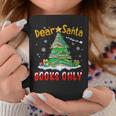 Dear Santa Books Only Christmas Tree Book Lovers Librarian Graphic Print Coffee Mug Unique Gifts